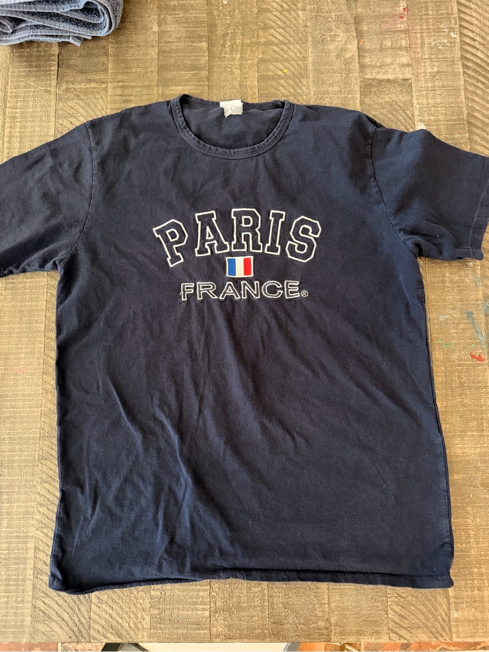 Navy Paris France Graphic Short Sleeve Tee